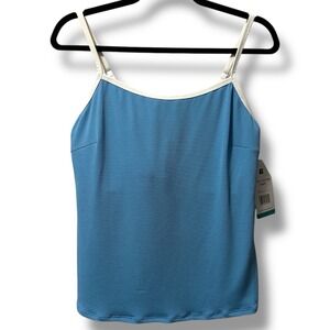 Beach House Swim Blue‎ Textured Tankini Top Women's Size 16 UPF 50+ Swimwear NWT